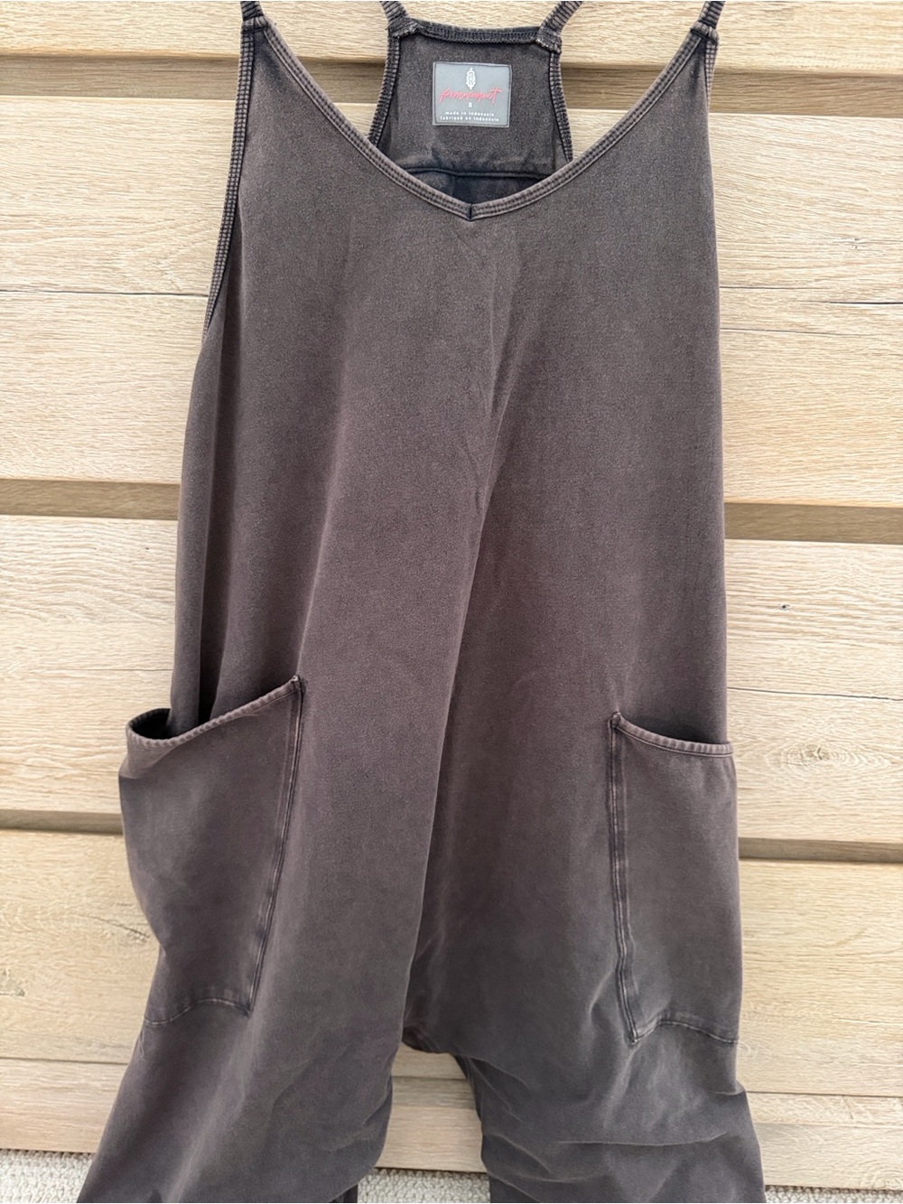 Free People Chocolate Brown Strappy Relaxed Jumpsuit - Picture 4 of 7